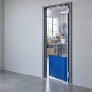 Маятниковая распашная одностворчатая эластичная дверь из ПВХ 220*100